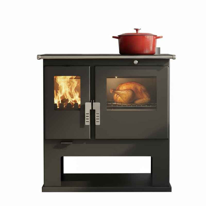 Dřevěná kamna Mervio Inox - 7,7 kW