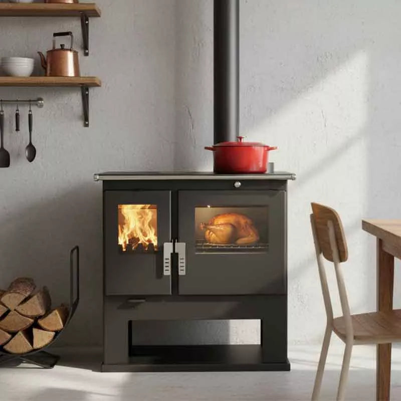 Dřevěná kamna Mervio Inox - 7,7 kW