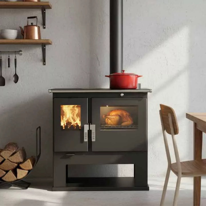 Dřevěná kamna Mervio Inox - 7,7 kW