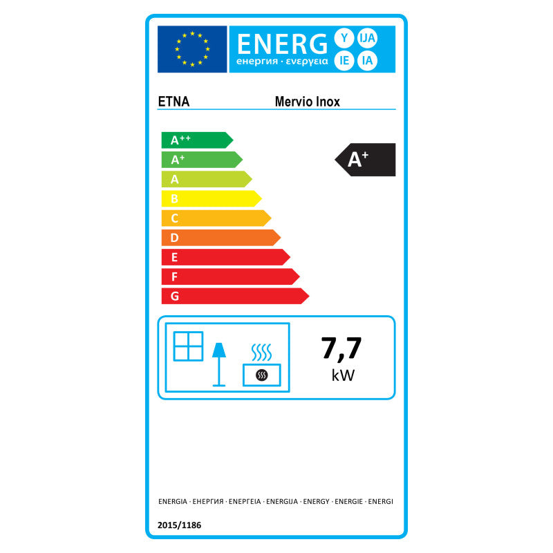 Dřevěná kamna Mervio Inox - 7,7 kW