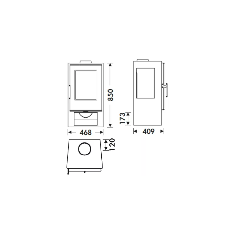 Utěsněná kamna na dřevo Andes - 7,5 kW