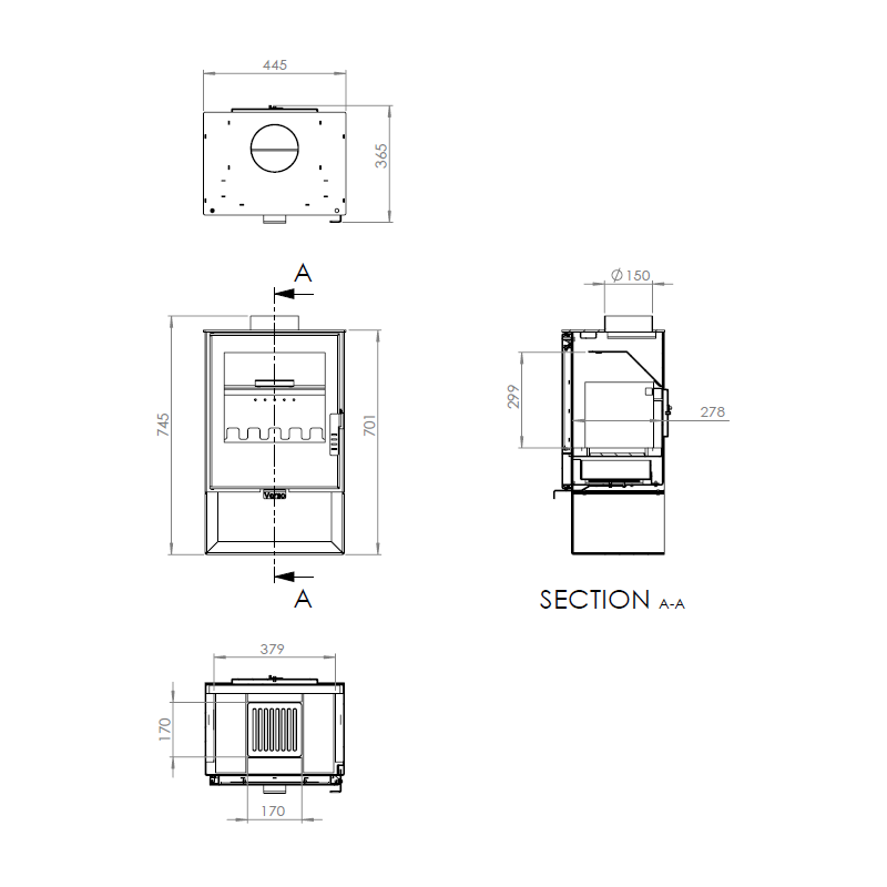 Dřevěná kamna Pamello - 5 kW