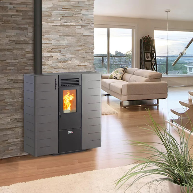 Peletová kamna Fango s extra plochým potrubím - 8 kW