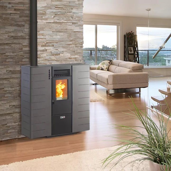 Peletová kamna Fango s extra plochým potrubím - 8 kW