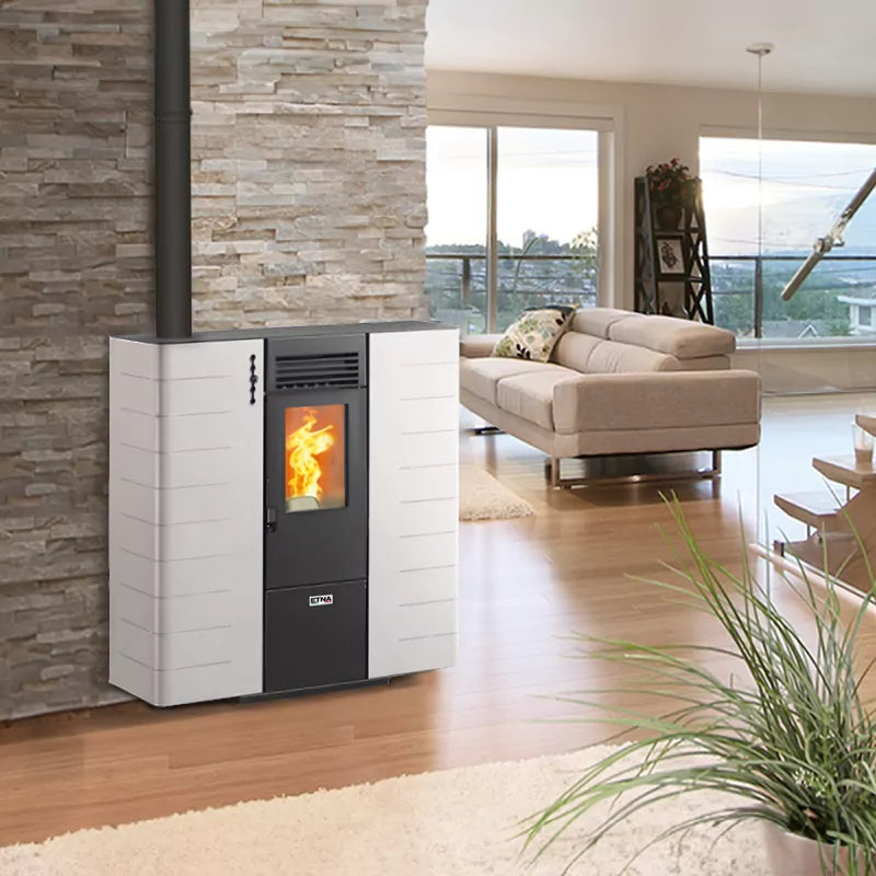 Peletová kamna Fango s extra plochým potrubím - 8 kW