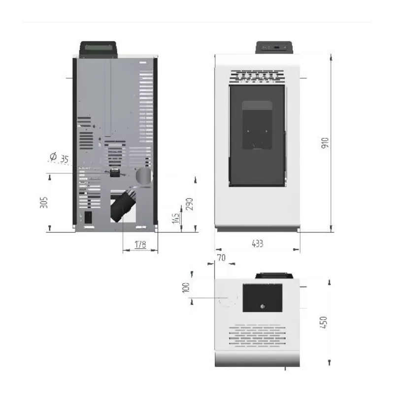 Kamna na pelety Vulcano SMS - 9 kW
