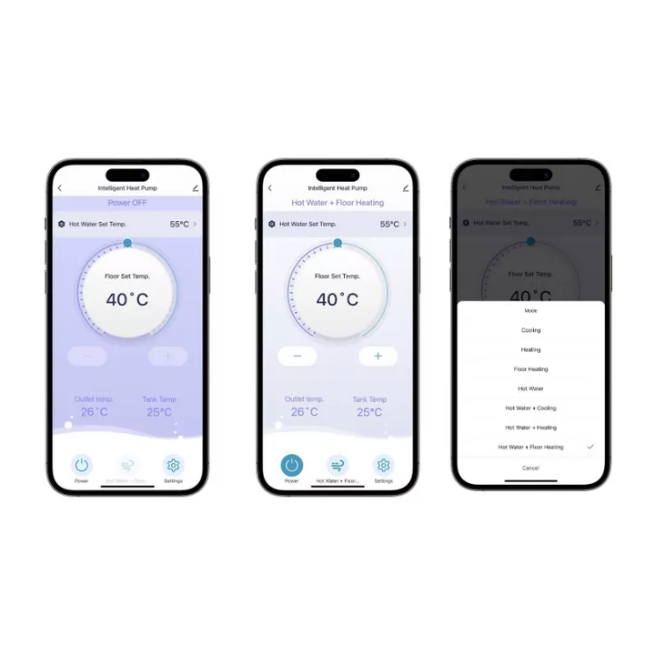 Jednofázové monoblokové tepelné čerpadlo vzduch/voda 12 kW - s připojením k elektrickým a plynovým dohřívačům R290 - 12 kW